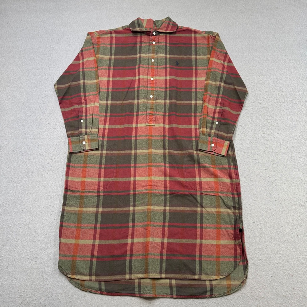 NEW Polo Ralph Lauren Shirt Dress Women's 14 Flannel Plaid Classic Long Sleeve